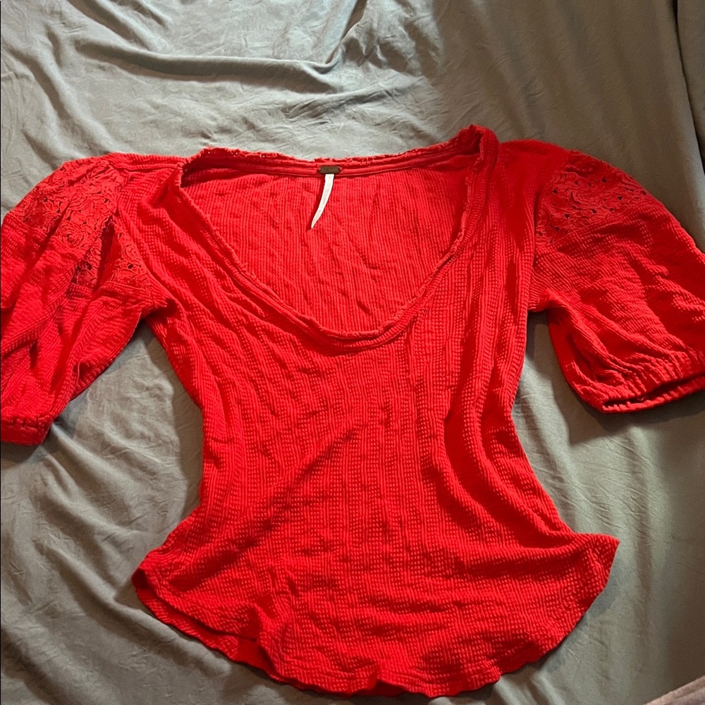 Free people Elegant Red Women's Top